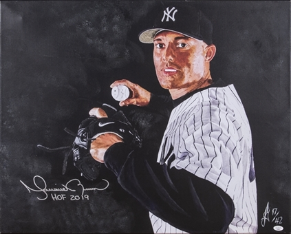 Mariano Rivera Signed 24x30" Stretched Canvas with "HOF 19" Inscription LE/42 (JSA)  